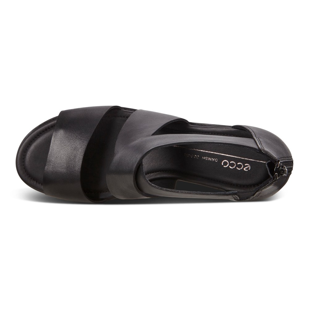 ECCO Womens Sandals Black - Shape Wedge Plateau - YTW-972405